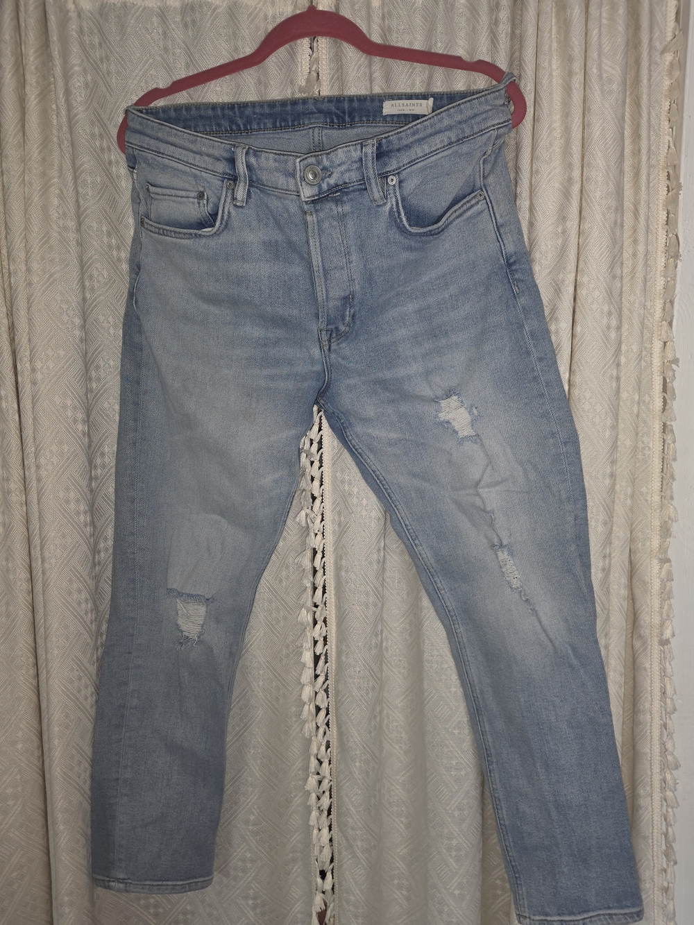 AllSaints Light Blue Jeans 32W Straight Leg